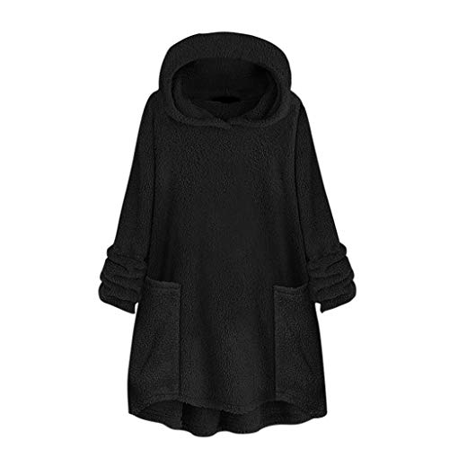 Oceninok Chaquetas para Mujer de Lana Sintética Invierno Largas Tallas Grandes Abrigos Mujer otoño Sudadera con Capucha Elegantes Chaquetón Acolchado Rompevientos Termicas