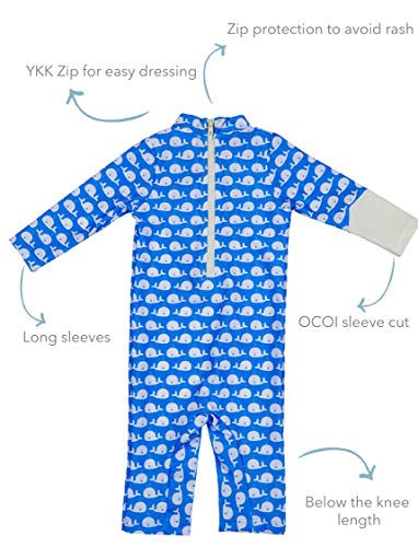 OCOI Traje De Baño para Bebés con Protección Solar UPF50+ Manga Larga – Mono/Bodysuit/Bañador Entero Una Pieza Niños Anti UV