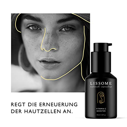 OFERTA INICIAL: lissome - Sérum facial con vitamina C de alta concentración 30 % - sérum con ácido hialurónico, para el contorno de ojos - Cosmética natural de Alemania (45ml)