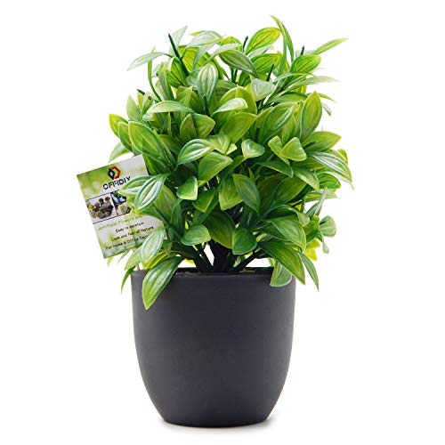 OFFIDIX Planta Artificial de eucalipto de plástico con Maceta, Escritorio de Oficina, hogar y Regalo para Amigos, Planta Falsa con macetas de plástico para decoración del hogar