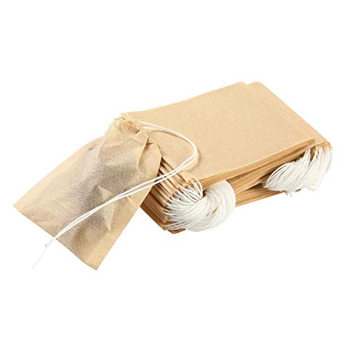 OFNMY 200pcs Bolsas de Té Cordón - Bolsas de Te Desechables Bolsas de Filtro para Té de Hojas Sueltas 7 * 9cm