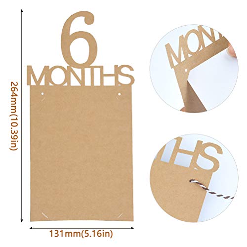 OFNMY 3m Marcos de Fotos de Papel Kraft Album de Estilo de Letra de la Vendimia para Decorativa Adecuado para Colgar y Exhibir Fotos de 6 Pulgadas (15.2×10.2cm)