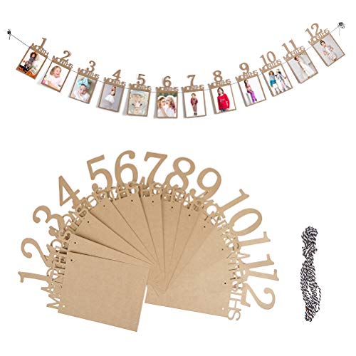 OFNMY 3m Marcos de Fotos de Papel Kraft Album de Estilo de Letra de la Vendimia para Decorativa Adecuado para Colgar y Exhibir Fotos de 6 Pulgadas (15.2×10.2cm)