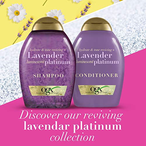 OGX - Acondicionador, hidratante, tonificante y revitalizante, platino luminiscente, lavanda, 385 ml