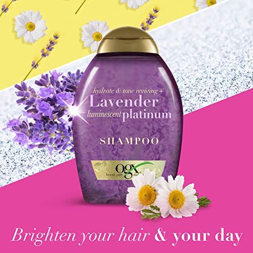 OGX - Acondicionador, hidratante, tonificante y revitalizante, platino luminiscente, lavanda, 385 ml