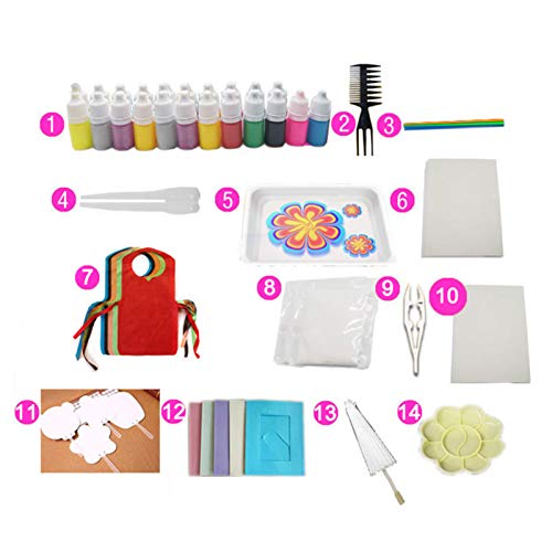 Ohwens Watercolour Paint Set Water Art Paint Set Water Pigment for Paper Marbling Art Tool with A5 Tray - Water Colours Paint Set - Watercolour Paint