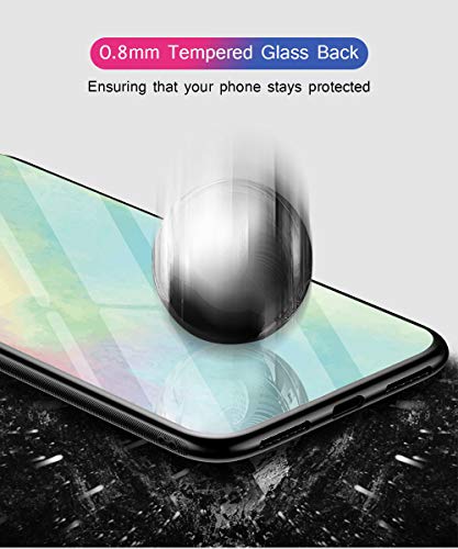 Oihxse Colorido Gradual Cristal Estilo Case Compatible con Huawei P10 Lite/Nova Lite Funda Vidrio Templado Trasera Carcasa Borde de Silicona Suave Protectora Ultra Fino Anti-arañazos