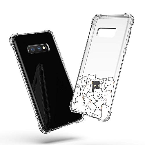 Oihxse Funda Compatible para iPhone 11 Ultra Delgada Ligera Transparente Silicona TPU Gel Suave Carcasa Elegante Patrón Lindo Bumper Anti-Rasguño Protector Caso Case (Gato Negro Blanco)