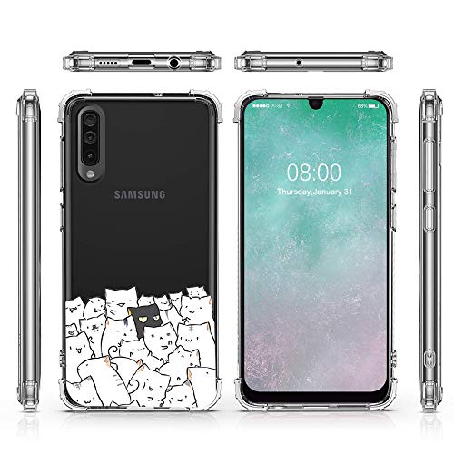 Oihxse Funda Compatible para iPhone 11 Ultra Delgada Ligera Transparente Silicona TPU Gel Suave Carcasa Elegante Patrón Lindo Bumper Anti-Rasguño Protector Caso Case (Gato Negro Blanco)
