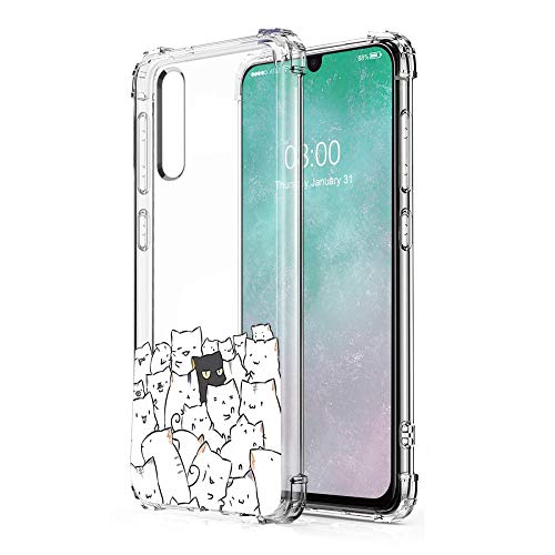 Oihxse Funda Compatible para iPhone 11 Ultra Delgada Ligera Transparente Silicona TPU Gel Suave Carcasa Elegante Patrón Lindo Bumper Anti-Rasguño Protector Caso Case (Gato Negro Blanco)