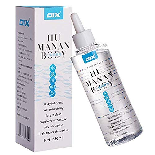 OIX Gel Lubricante a Base de Agua, 220ml Geles 100% Natural Sin Fragancia Efecto & Larga Duración, Funciona con Todos los Tipos de Condones de Látex y Juguetes de Silicona