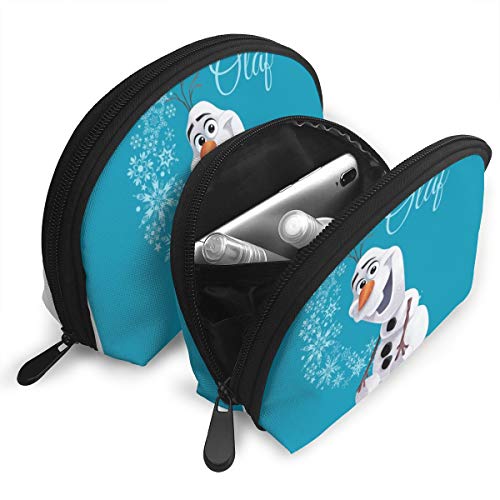 Olaf Snowflakes Shell forma bolsas portátiles bolsa de embrague monedero bolso cosmético unisex viaje almacenamiento bolsa multifunción niño monedero llavero bolso 2 piezas