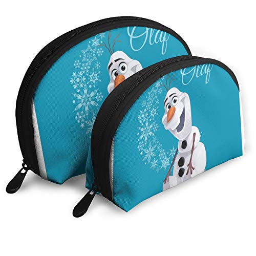 Olaf Snowflakes Shell forma bolsas portátiles bolsa de embrague monedero bolso cosmético unisex viaje almacenamiento bolsa multifunción niño monedero llavero bolso 2 piezas