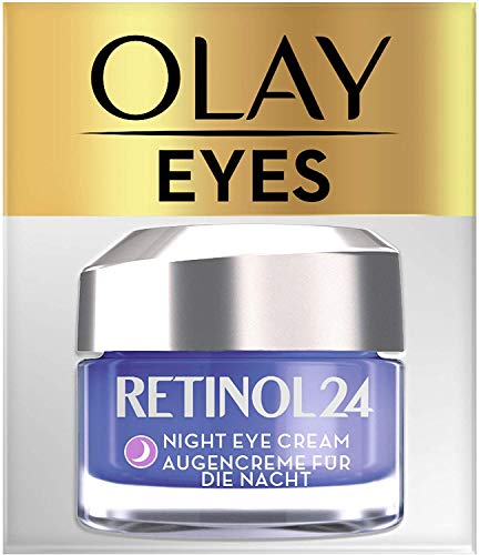 Olay Retinol 24 Crema de ojos de noche, Crema facial retinol sin fragancia para una piel suave y radiante, 15 ml