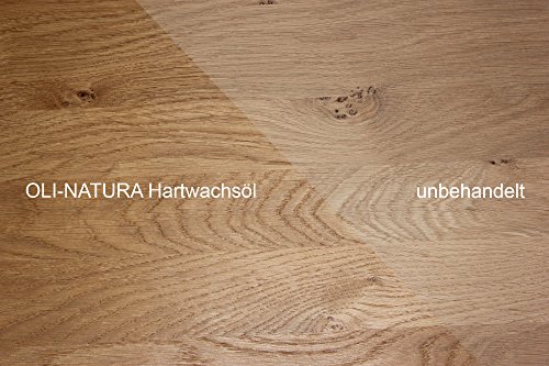 OLI-NATURA Aceite de cera dura - para suelos de madera, parqué, muebles, escaleras, puertas y encimeras, 1 L, Color: natural