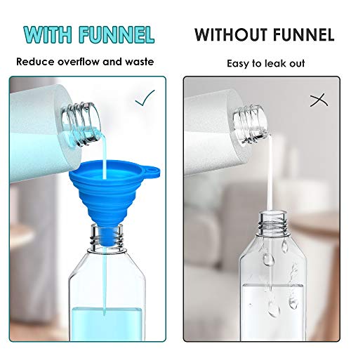 Olycism Botellas de Viaje Portátiles 10 PCS 50 ml Botella de Pulverizadores Portátil de Viaje con Llavero y 14 PCS Etiqueta Adhesiva y Embudo para Limpieza de Manos