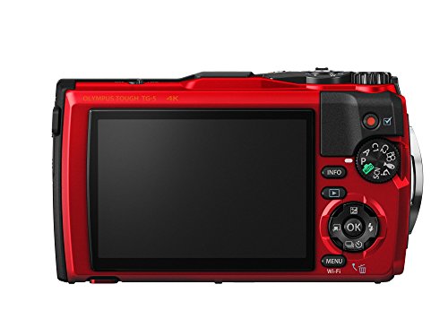 Olympus TG-5 - Cámara Digital (ultraresistente, Sumergible, vídeos en 4K, 4 Modos de Macro, WiFi Integrado), Rojo