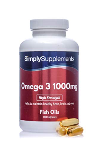 Omega 3 1000mg - ¡Bote para 4 meses! - 360 cápsulas - Con un alto contenido de DHA y EPA - SimplySupplements