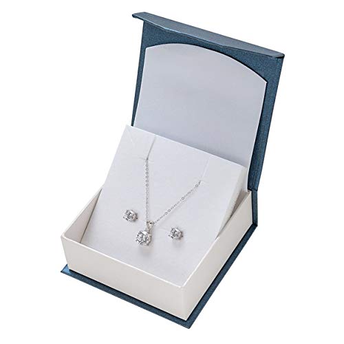 Omi Eire - Juego de joyas de diamantes - Collar y pendientes con colgante de plata de ley 925 y circonitas con caja de regalo de lujo - Joyería para mujeres