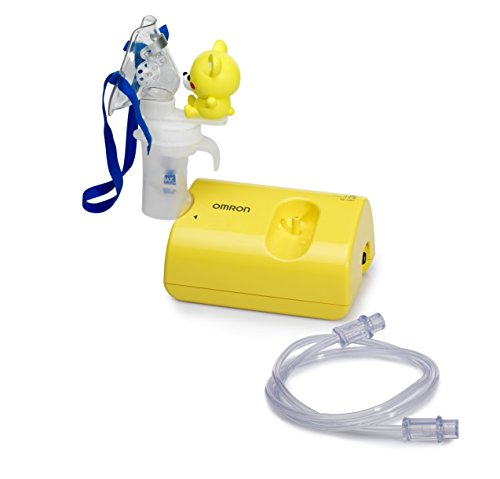 OMRON C-801KD - Inhalador sin aspirador nasal para niños y bebé, designó ligero y compacto, color amarillo