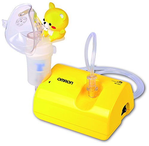 OMRON C-801KD - Inhalador sin aspirador nasal para niños y bebé, designó ligero y compacto, color amarillo