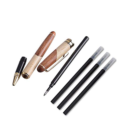 OMZGXGOD -bolígrafo,Bolígrafo de madera hecho a mano natural, pluma de regalo de lujo, personalizada, elegante y exquisito juego de pluma de regalo
