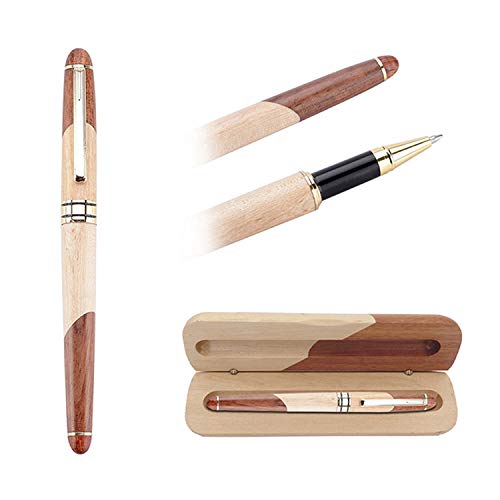 OMZGXGOD -bolígrafo,Bolígrafo de madera hecho a mano natural, pluma de regalo de lujo, personalizada, elegante y exquisito juego de pluma de regalo