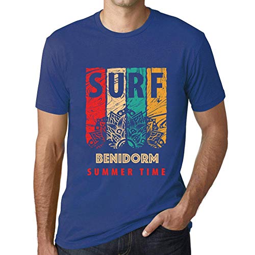 One in the City Hombre Camiseta Vintage T-Shirt Gráfico Surf Summer Time Benidorm Azul Real
