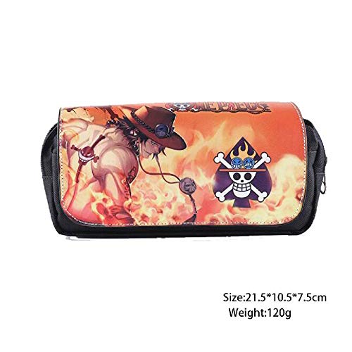 One Piece Estuche de Lápices Estuche de Lápiz de Lona Durable Escolar Estudiante Bolígrafo Organizador Bolsa de Papelería (Color : Black01, Size : 21.5 X 10.5 X 7.5cm)