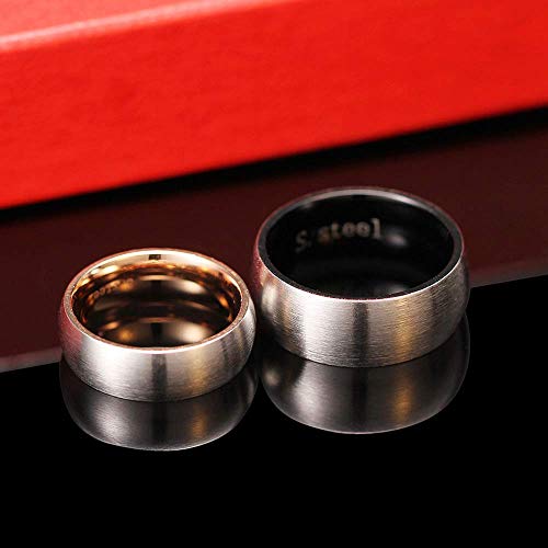Onefeart Titanio Anillo para Los Hombres Niño Pareja Elegante Y Sencilla Brushed D Eño Aniversario Anillo Tamaño 27 Negra