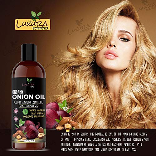 Onion Hair Oil 250 ML with 14 Essential Oils, Multi-Purpose Hair Growth Oil/Serum For Complete Hair Treatment with Argan, Bhringraj, Hibiscus, Sesame,Amla,Sweet Almond, Olive and more.