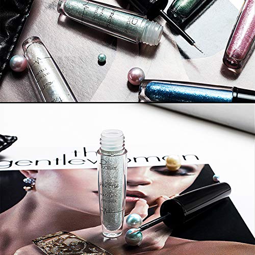 Onlyoily Delineador de ojos líquido brillante metálico colorido, de larga duración brillante ahumado Ojos Sombra Herramienta de maquillaje de belleza (04)