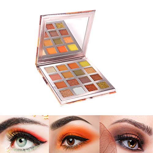 ONLYOIYL Paleta De Sombras De Ojos Profesionales - Paleta Maquillaje - Altamente Pigmentados 16 Colores Brillantes y Mate + Tres pinceles de sombra de ojos (02)