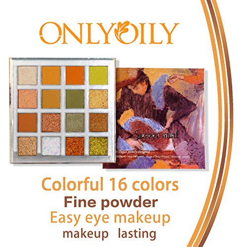 ONLYOIYL Paleta De Sombras De Ojos Profesionales - Paleta Maquillaje - Altamente Pigmentados 16 Colores Brillantes y Mate + Tres pinceles de sombra de ojos (02)