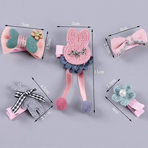 Onnea 10 Piezas Pinzas de Cabello Barrettes Rosado para Niñas Bebé Conejo Rábano Bowknot Animal (Conejo Rábano)