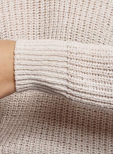 oodji Ultra Mujer Jersey Holgado con Cuello Pico, Gris, ES 36 / XS