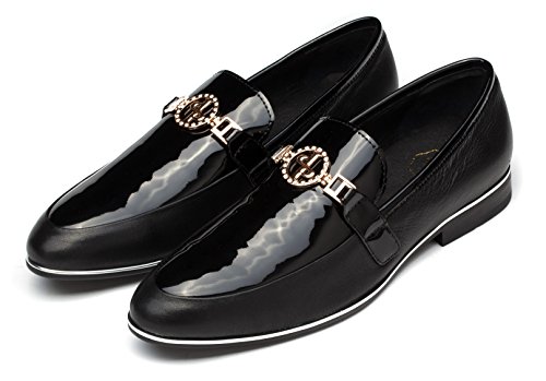 OPP Caballero Hombre Casual de Cuero Zapatos (41 EU Negro)