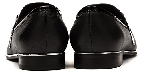OPP Caballero Hombre Casual de Cuero Zapatos (41 EU Negro)