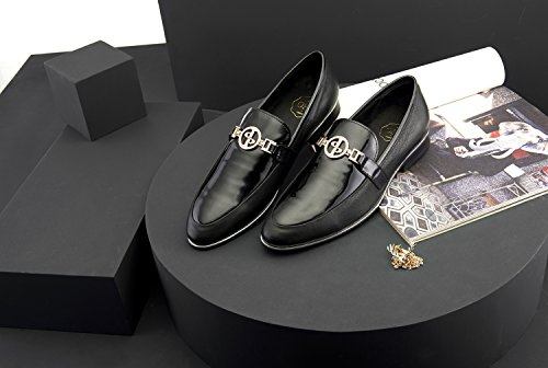 OPP Caballero Hombre Casual de Cuero Zapatos (41 EU Negro)