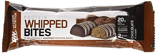 Optimum Nutrition Protein Whipped Bites barrita proteica, Sabor de Chocolate - Paquete de 12 unidades