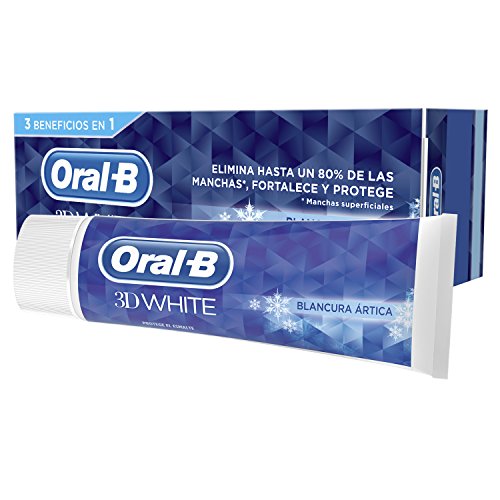 Oral-B 3D White Blancura Ártica Pasta Dentífrica - 4 Recipientes de 75 ml - Total: 300 ml