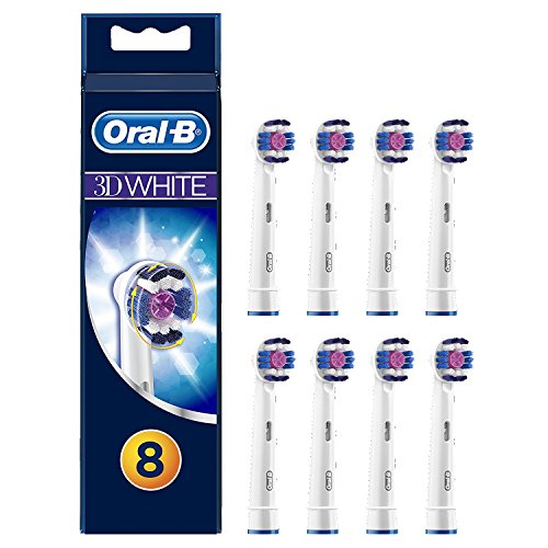 Oral-B 80301123 cepillo de cabello 8 pieza(s) Azul, Púrpura, Blanco - Cabezal (8 pieza(s), Azul, Púrpura, Blanco, 3 mes(es), Oral-B 3DWhite toothbrushes, Blister)