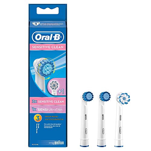 Oral-B Cabezales De Recambio Pack De 3 Recambios Para Cepillo De Dientes Eléctrico Recargable, 2 Cabezales De Recambio Sensitive Clean Y 1 Cabezal De Recambio Sensi Ultrathin