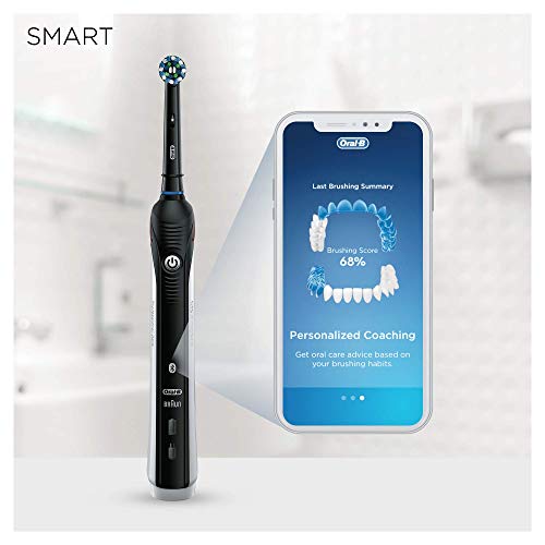 Oral-B Edición Diseño Smart 4 4500 Cepillo eléctrico recargable con tecnología de Braun, 1.mango conectado con Bluetooth, 1.cabezal de recambio, 1.estuche de viaje Exclusivo, Negro