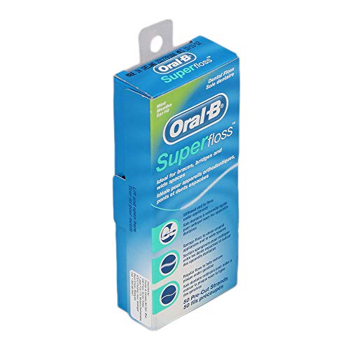Oral-B - Hilo dental (sabor a menta, 50 hilos cortados, 6 unidades)