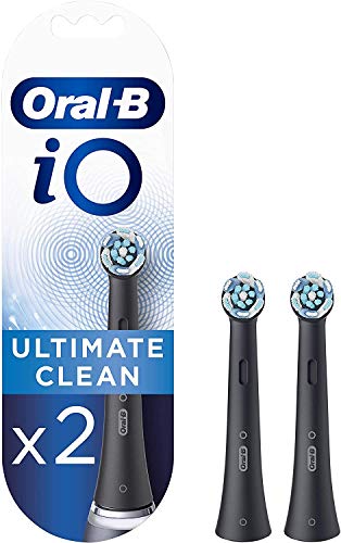 Oral-B iO 9n Cepillo Eléctrico Recargable Con Tecnología Braun, 1 Mango Negro, 1 Cabezal De Recambio, 1 Estuche De Viaje De Carga + Oral-B iO Ultimate Clean Black Cabezales de recambio, 2 Unidades