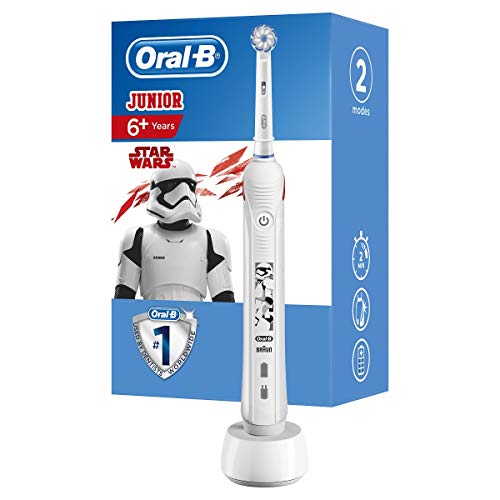 Oral-B Junior - Cepillo Eléctrico Recargable con Tecnología de Braun, 1 Mango de Star Wars, 1 Cabezal, Apto para Niños Mayores de 6 años