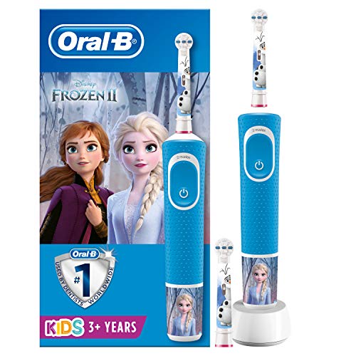 Oral-B Kids - Cepillo Eléctrico Recargable con Tecnología de Braun, 1 Mango de Frozen de Disney, Apto para Niños Mayores de 3 Años