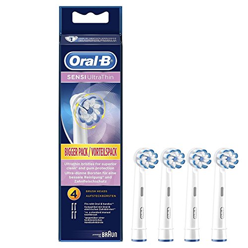 Oral-B Sensi UltraThin, Cabezales De Repuesto Para Cepillo De Dientes Eléctrico, Pack 4 Unidades