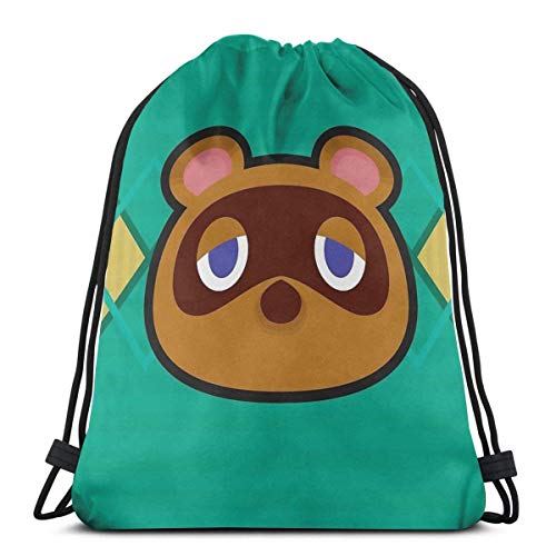 orangefruit Tom Nook Animal Crossing Mochila Deportiva Plegable Impermeable Bolsa de Gimnasio Saco Mochila con cordón 36x43 cm